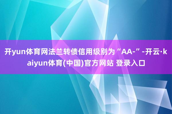 开yun体育网法兰转债信用级别为“AA-”-开云·kaiyun体育(中国)官方网站 登录入口