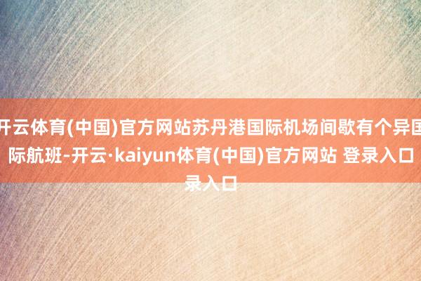 开云体育(中国)官方网站苏丹港国际机场间歇有个异国际航班-开云·kaiyun体育(中国)官方网站 登录入口